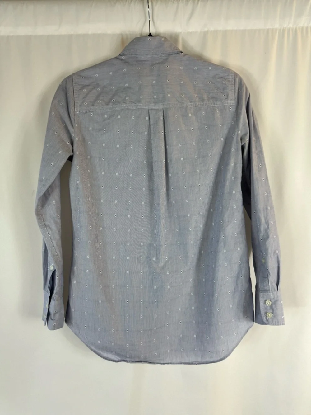 J. Crew Light Blue floral Print Cotton Button-Down Shirt size: XXS